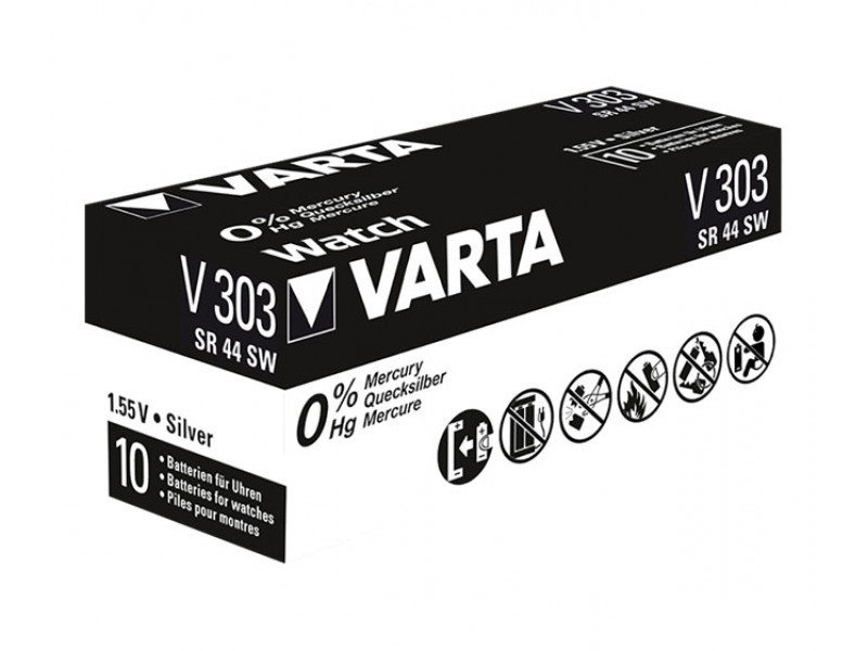 Varta Batterie Silver Oxide Knopfzelle 303 Retail (10-Pack) 00303 101 111