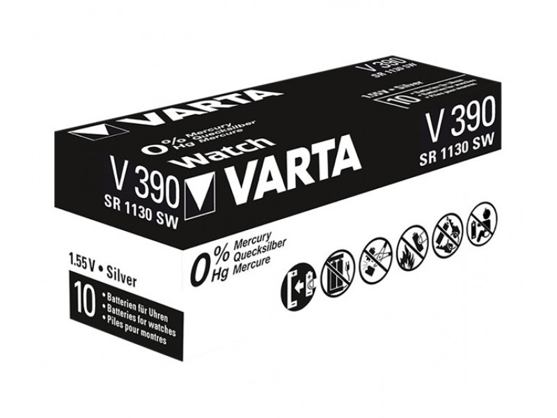 Varta Batterie Silver Oxide Knopfzelle 390 Retail (10-Pack) 00390 101 111