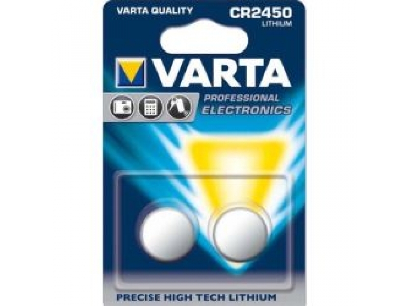 Varta Batterie Lithium Knopfzelle CR2450 Blister (2-Pack) 06450 101 402