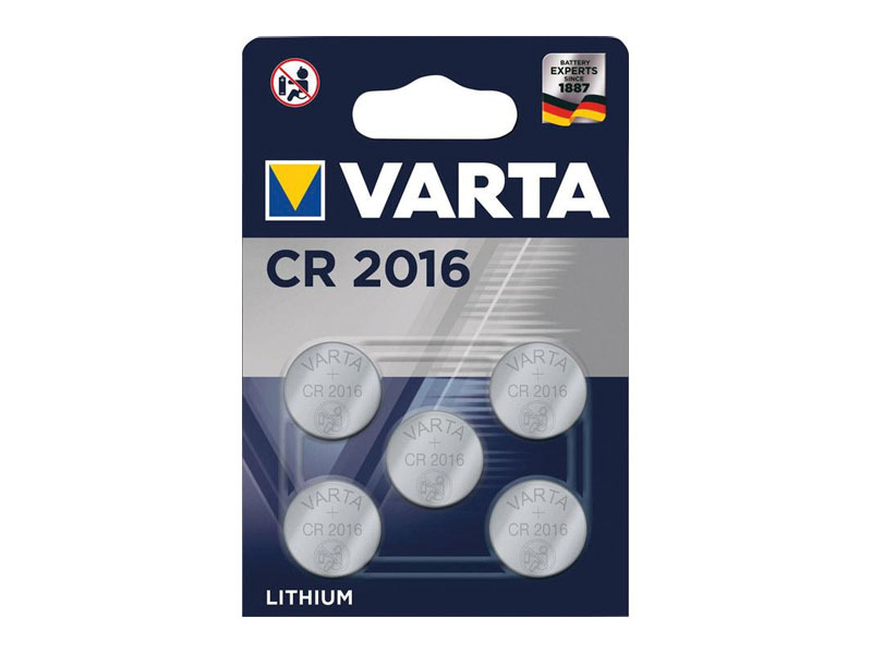 Varta Batterie Lithium Knopfzelle CR2016 Blister (5-Pack) 06016 101 415