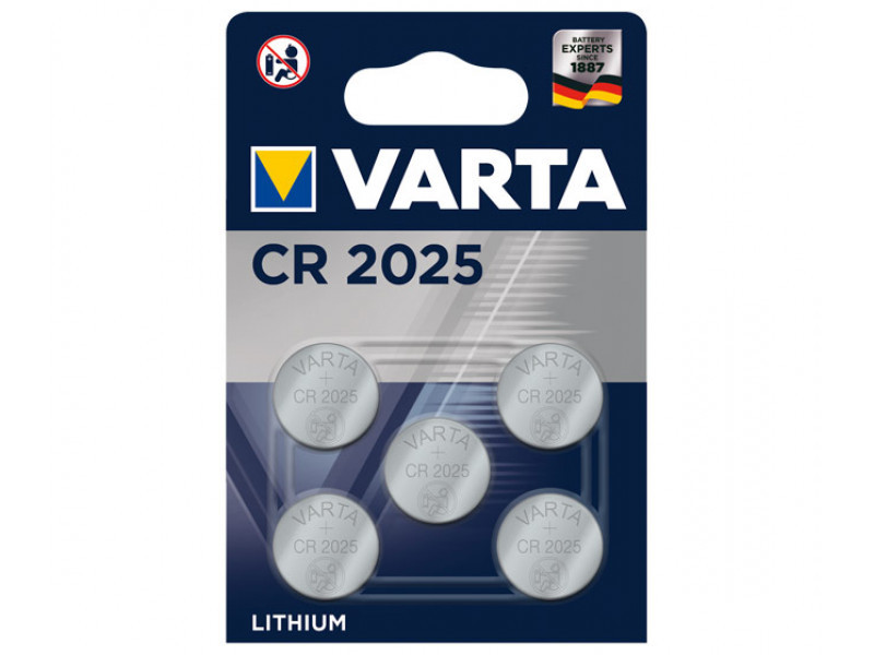 Varta Batterie Lithium, Knopfzelle CR2025 Blister (5-Pack) 06025 101 415