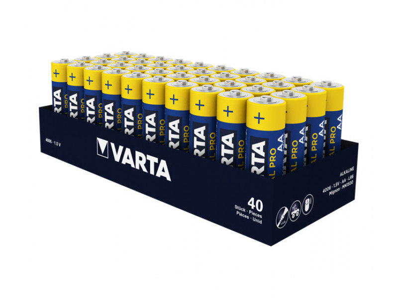 Batterie Varta Alk. Mignon AA Industrial Tray (40-Pack) 04006 211 354-40P