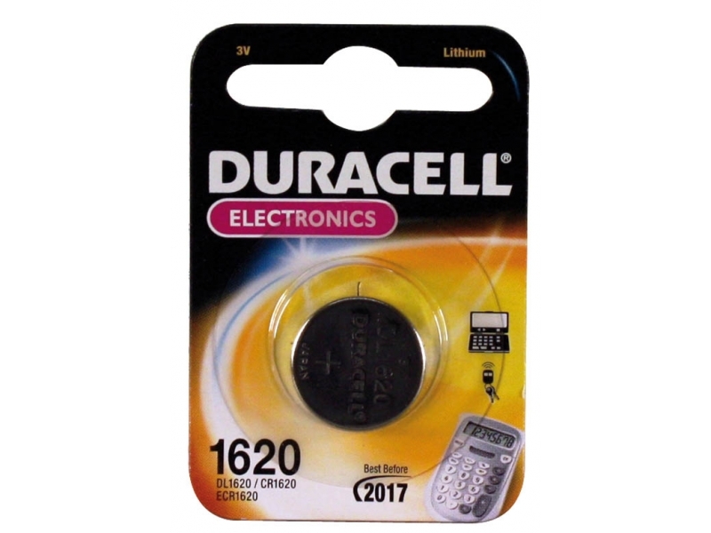 Duracell Batterie Lithium Knopfzelle CR1620 3V Blister (1-Pack) 030367