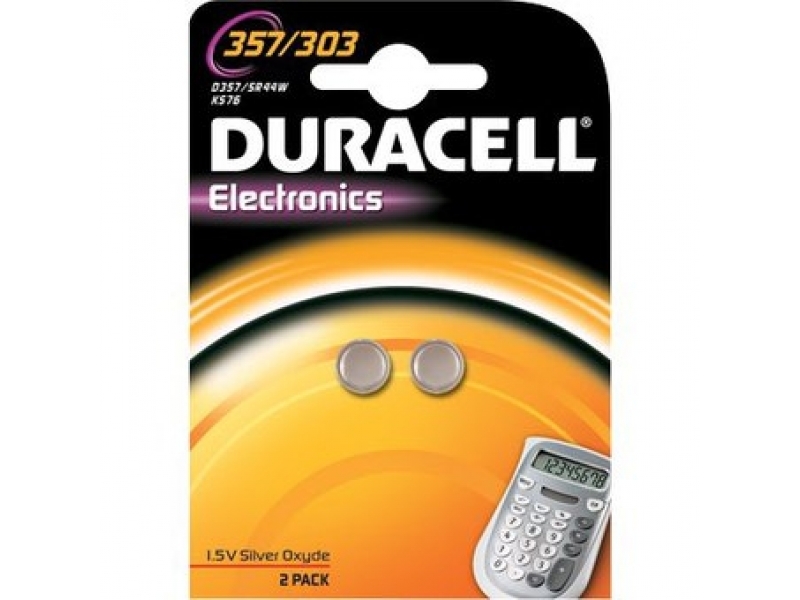 Duracell Batterie Silver Oxide Knopfzelle 357/303 Retail (2-Pack) 013858