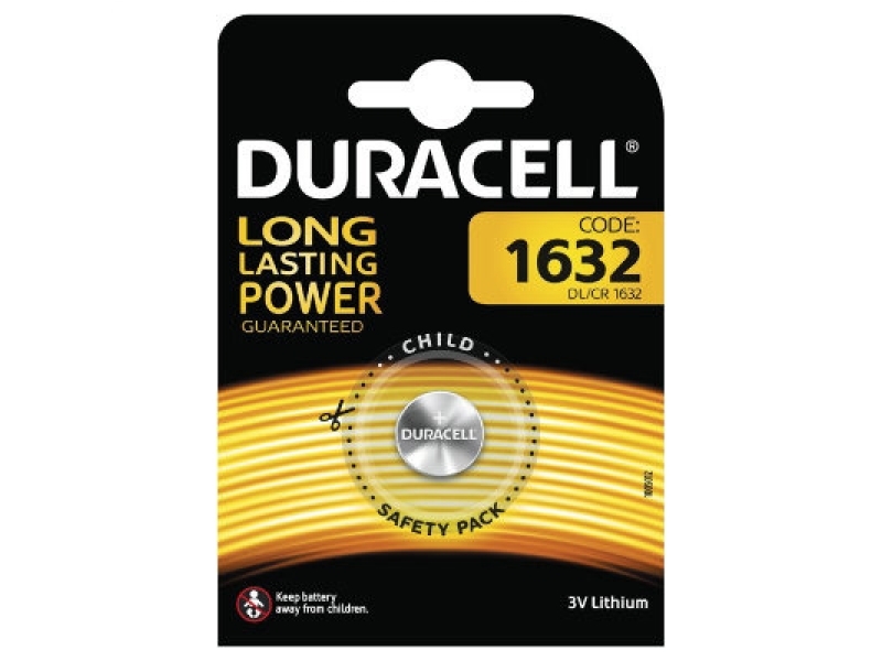 Duracell Batterie Lithium Knopfzelle CR1632 3V Blister (1-Pack) 007420