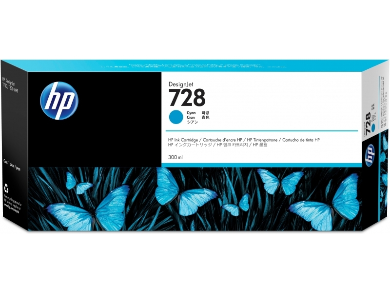 HP 728 300-ml Cyan Tintenpatrone F9K17A