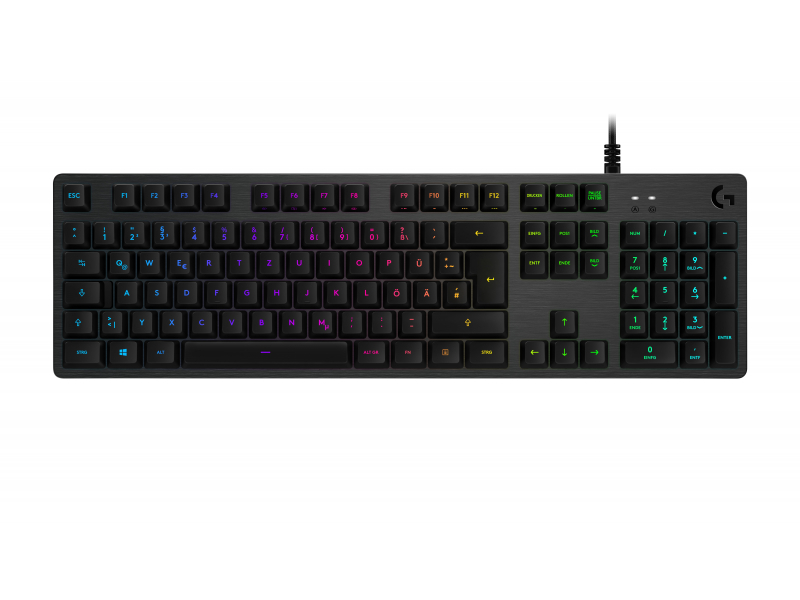 Logitech Tastatur G G512 - Verkabelt - USB - Mechanischer Switch - QWERTZ - RGB-LED - Schwarz 920-00