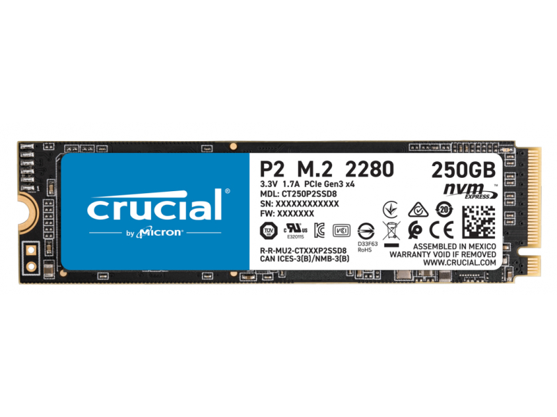 Crucial P2 - 250 GB - M.2 - 2100 MB/s CT250P2SSD8