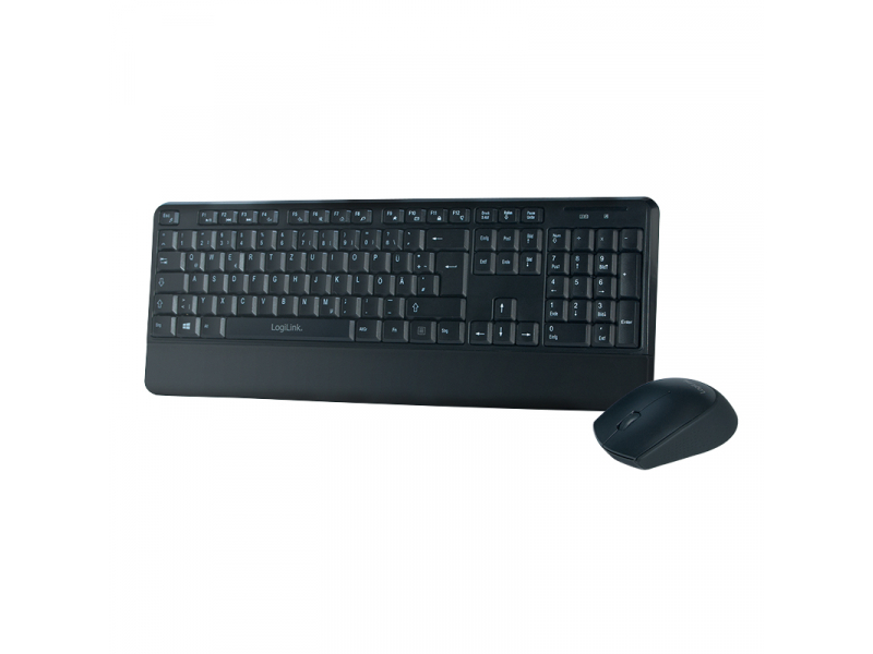 LogiLink Kabellos Tastatur - RF Wireless - QWERTZ - Schwarz - Maus ID0161