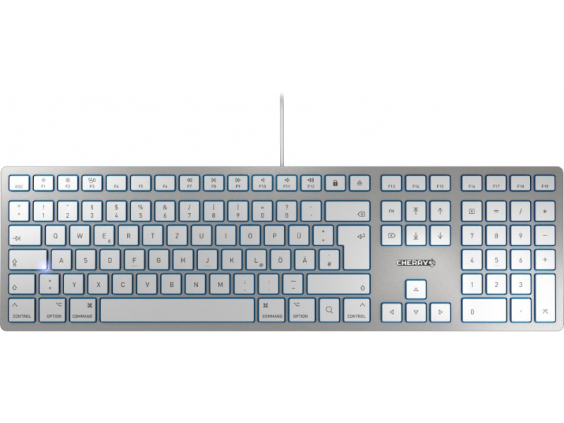 Cherry KC 6000 SLIM FOR MAC - Standard - USB - QWERTZ - Silber JK-1610DE-1