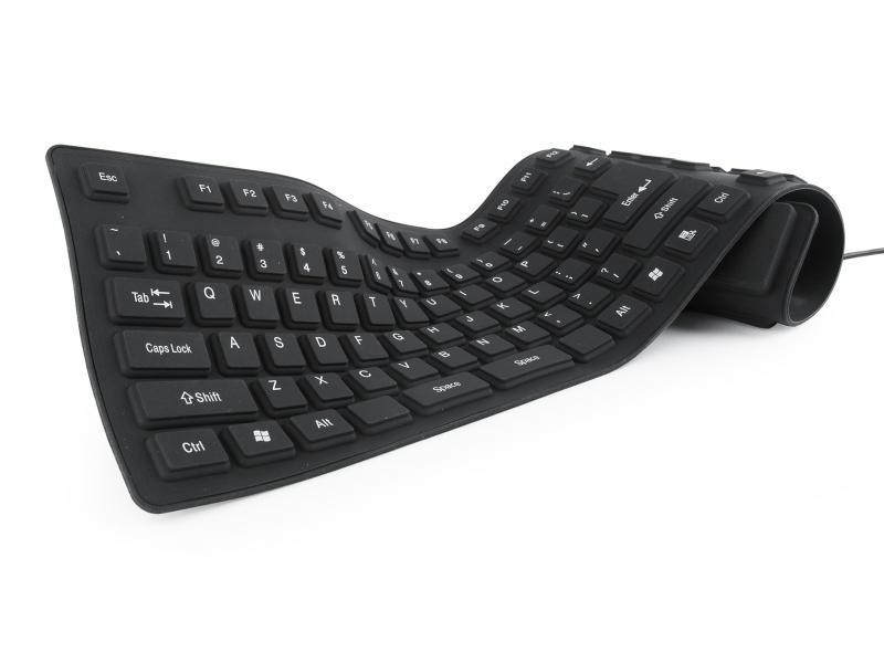 Gembird Flexible Tastatur USB PS/2 Anschluss schwarz KB-109F-B