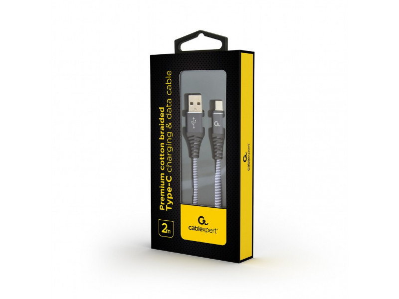 CableXpert USB Type-C-Kabel mit Metallanschlüssen 2m CC-USB2B-AMCM-2M-WB2