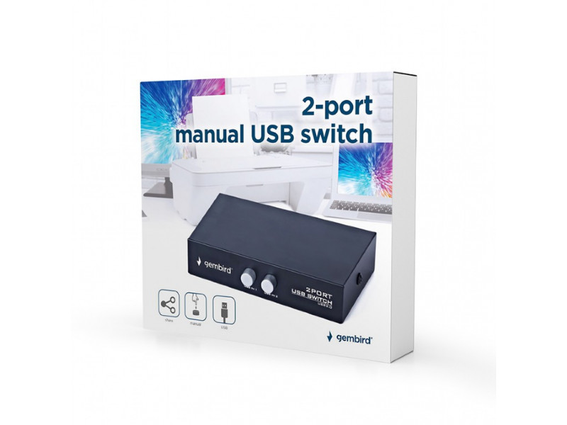 Gembird 2-port manual USB switch DSU-21