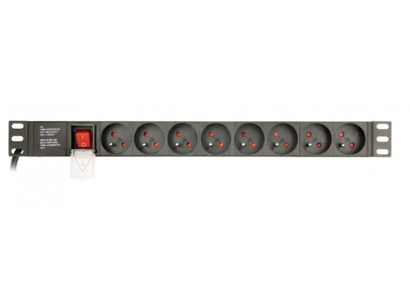 EnerGenie  (PDU) 8 Franz. Anschl.1U 16A, C14 Stecker 3m EG-PDU-014-FC14