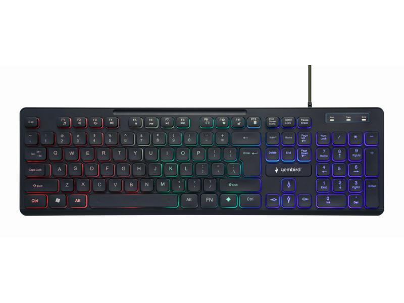 Gembird Rainbow Beleuchtete Multimedia-Tastatur US Layout KB-UML-02