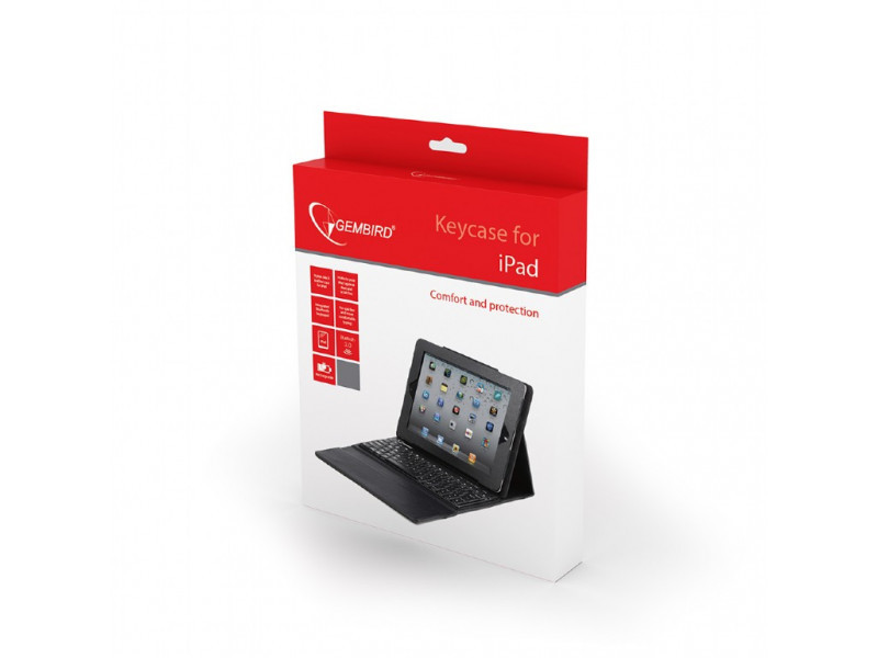 Gembird Leder-Schutzhülle mit Tastatur für iPad 2 US-Layout TA-KBT97-001