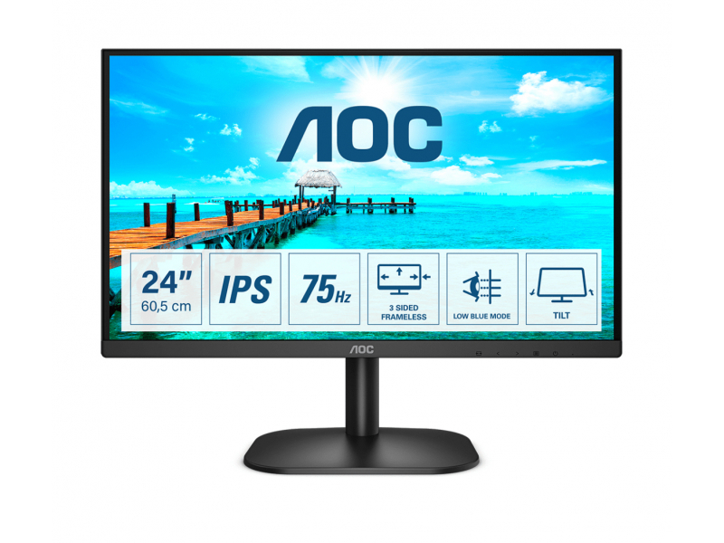 AOC B2 - 60,5 cm (23.8 Zoll) - Full HD - LED - 4 ms - Schwarz 24B2XDA