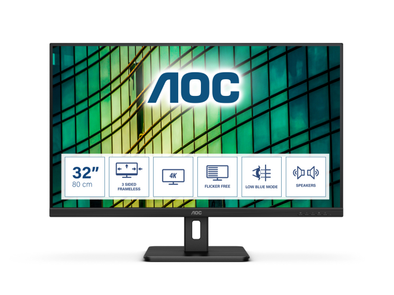 AOC E2 80 cm (31.5 Zoll) 4K Ultra HD - LED - 4 ms - Schwarz U32E2N