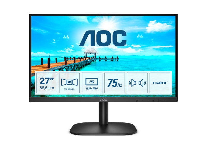 AOC 68,6 cm (27 Zoll) - 19220 x 1080 Pixel - Full HD - LED Schwarz 27B2AM