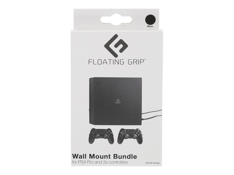 Floating Grip Playstation 4 Pro and Controller Wall Mount - Bundle (Black) - FG0125 - PlayStation 4