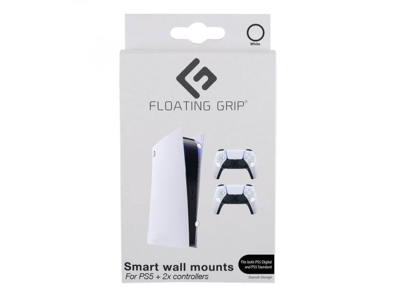 Floating Grip Playstation 5 Wall Mounts by Floating Grip - White Bundle - 368019 - PlayStation 5