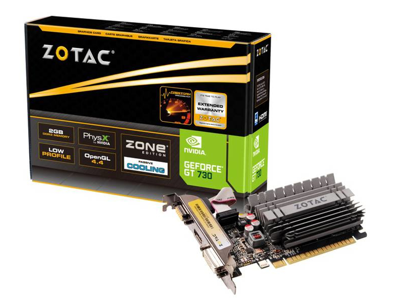 Zotac GT730 Zone 2048MB,PCI-E,DVI,HDMI,LP,pass ZT-71113-20L