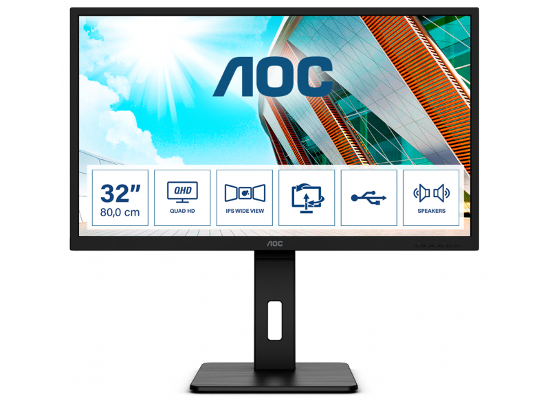 AOC LED-Display Q32P2 - 80 cm (31.5) - 2560 x 1440 QHD - Q32P2