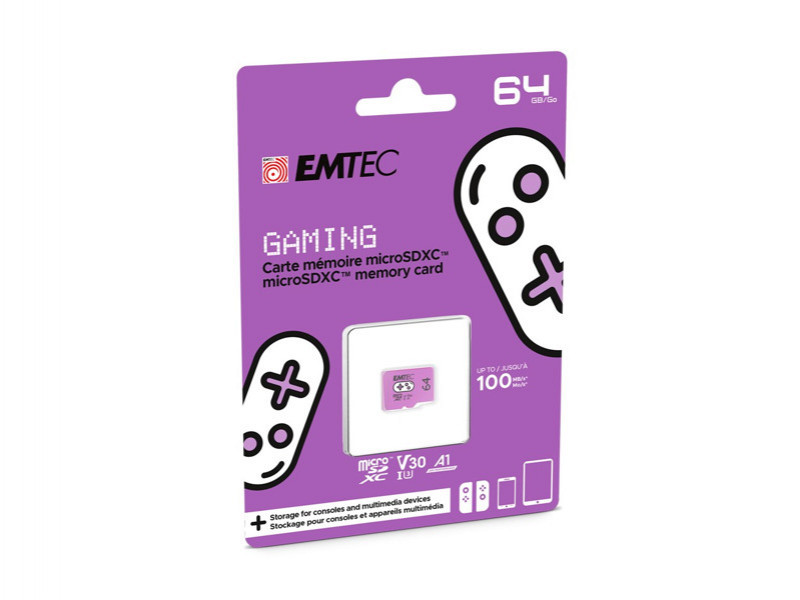 EMTEC 64GB microSDXC UHS-I U3 V30 Gaming Memory Card (Violett)