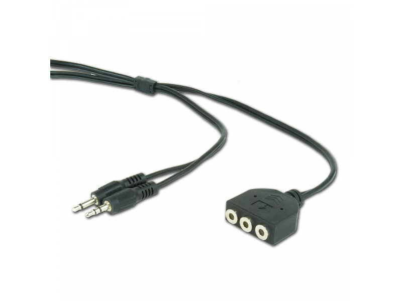 CableXpert 2 x 3.5mm - Männlich - 3 x 3.5mm - Weiblich - 1 m - Schwarz CC-MIC-1