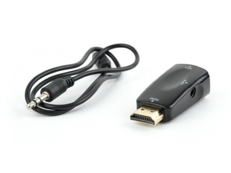 CableXpert VGA DB15 - HDMI 19 pin - Schwarz AB-HDMI-VGA-02