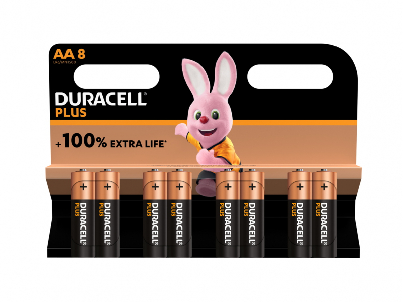 Batterie Duracell Alkaline Plus Extra Life MN1500/LR06 Mignon AA (8-Pack)