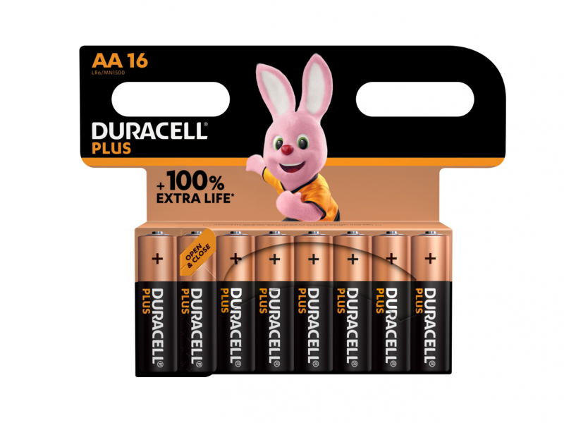 Batterie Duracell Alkaline Plus Extra Life MN1500/LR06 Mignon AA (16-Pack)