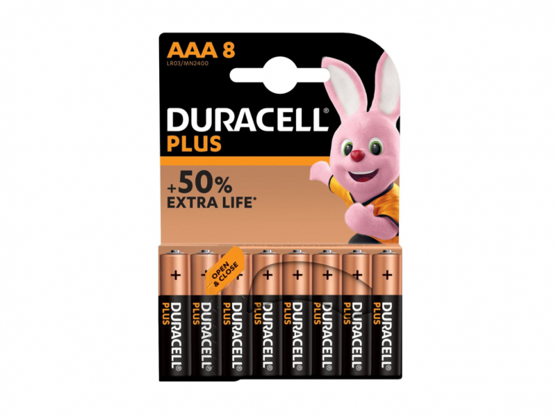 Batterie Duracell Alkaline Plus Extra Life MN2400/LR03 Micro AAA (8-Pack)