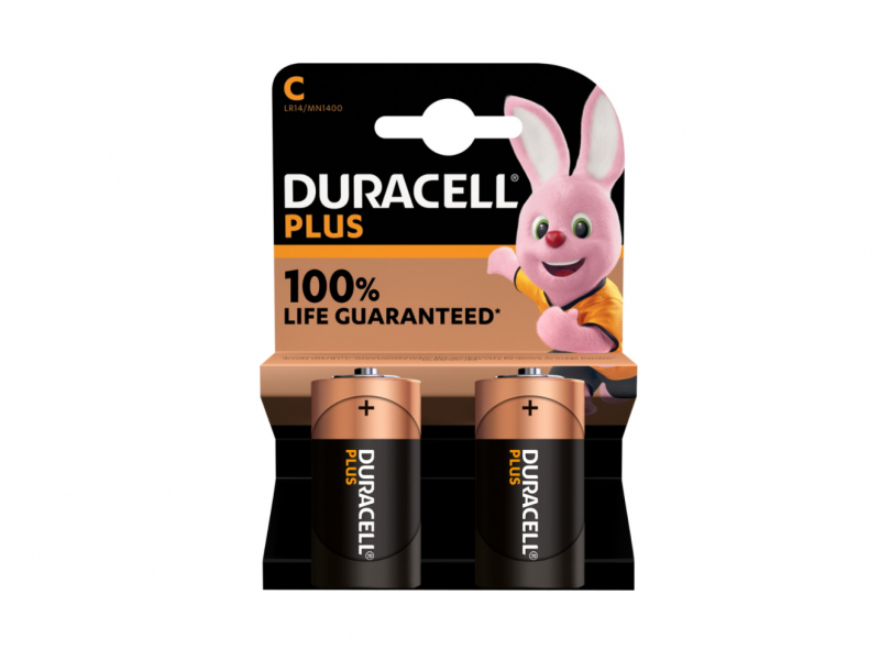 Batterie Duracell Alkaline Plus Extra Life MN1400/LR14 Baby C (2-Pack)