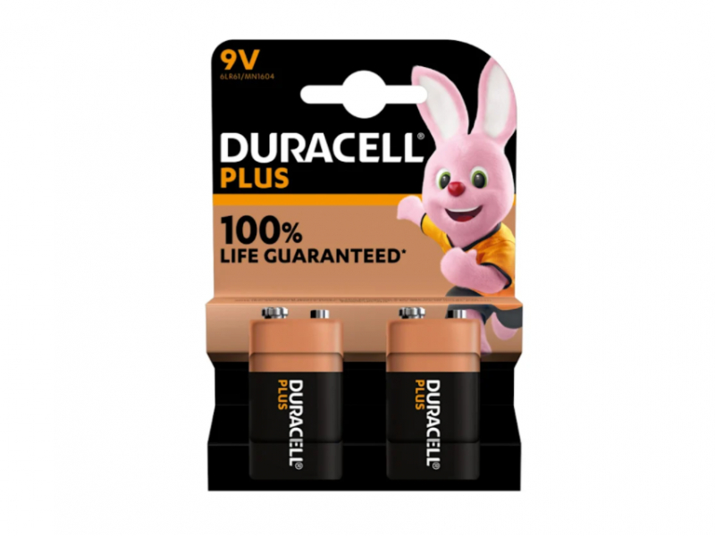 Batterie Duracell Alkaline Plus Extra Life MN1604/6LR61 E-Block 9V (2-Pack)