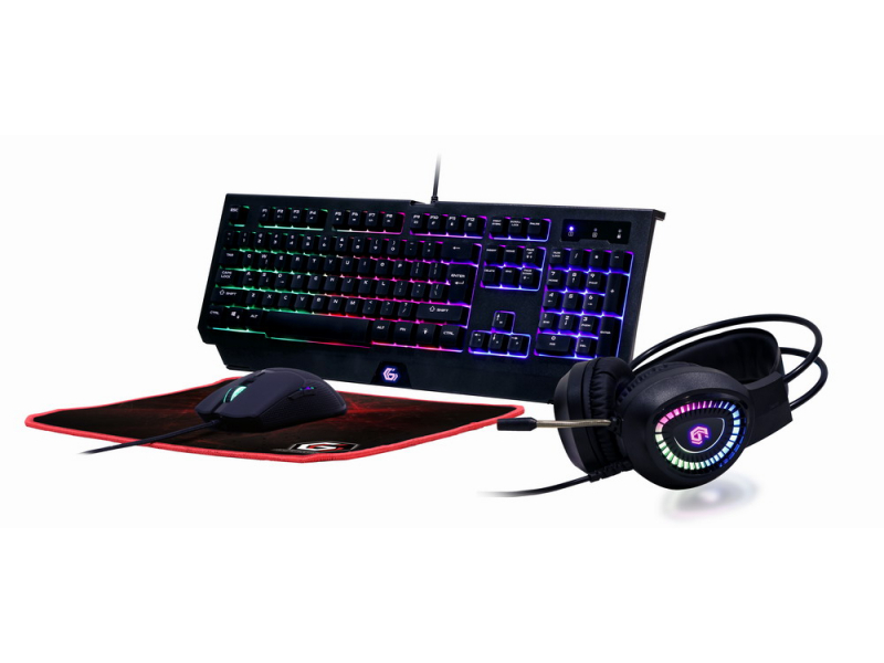 Gembird 4-in-1-Gaming-Kit mit Hintergrundbeleuchtung \'Phantom\', US-Layout - GGS-UMGL4-01-HU