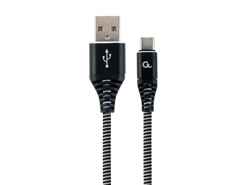 CableXpert USB Type-C-Kabel mit Metallanschlüssen, 1 m, schwarz - CC-USB2B-AMCM-1M-BW