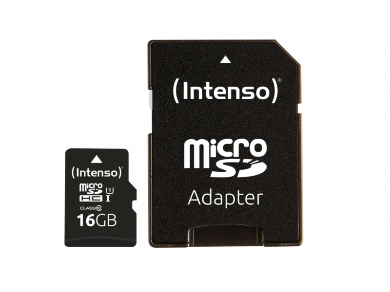 Intenso MicroSD 16GB + Adapter CL10, U1 (Blister)