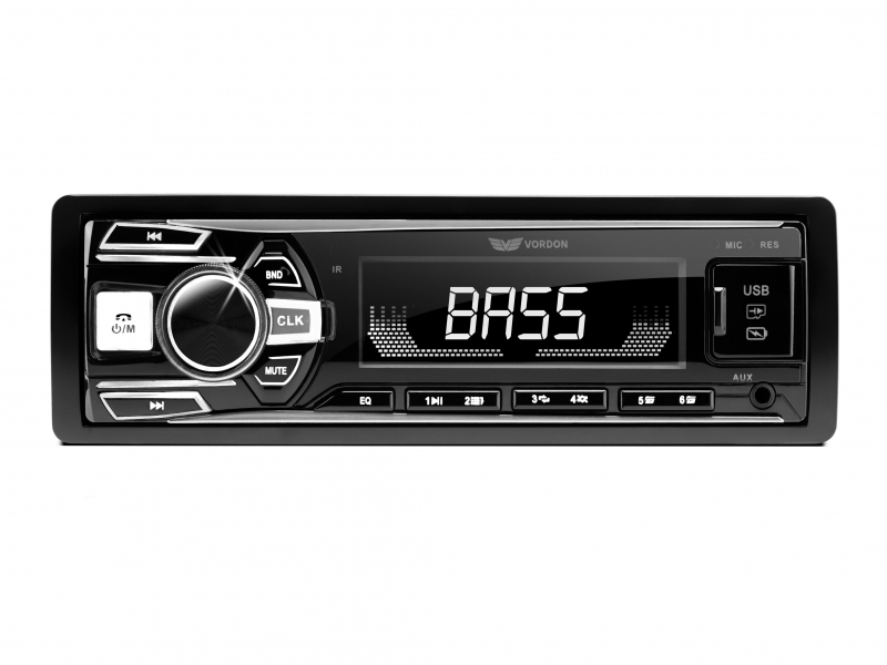 Vordon Autoradio HT-202 mit AUX/Bluetooth/Beleuchtung/ISO (Schwarz)