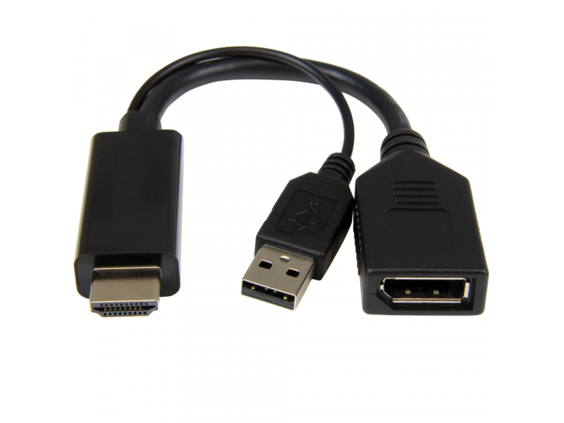 CableXpert Aktiver 4K HDMI zu DisplayPort Adapter, schwarz - A-HDMIM-DPF-01