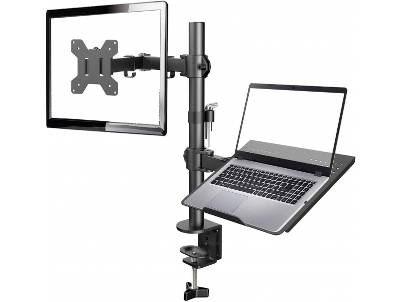 Gembird Adjustable desk mount with monitor arm and notebook tray - MA-DA-02