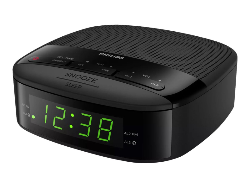 PHILIPS Radio Alarm Clock FM Digital TAR3205/12 Schwarz