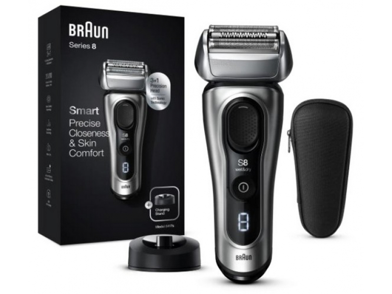 Braun Herrenrasierer Series 8 8417s Wet&Dry Waterproof (Schwarz/Silber)