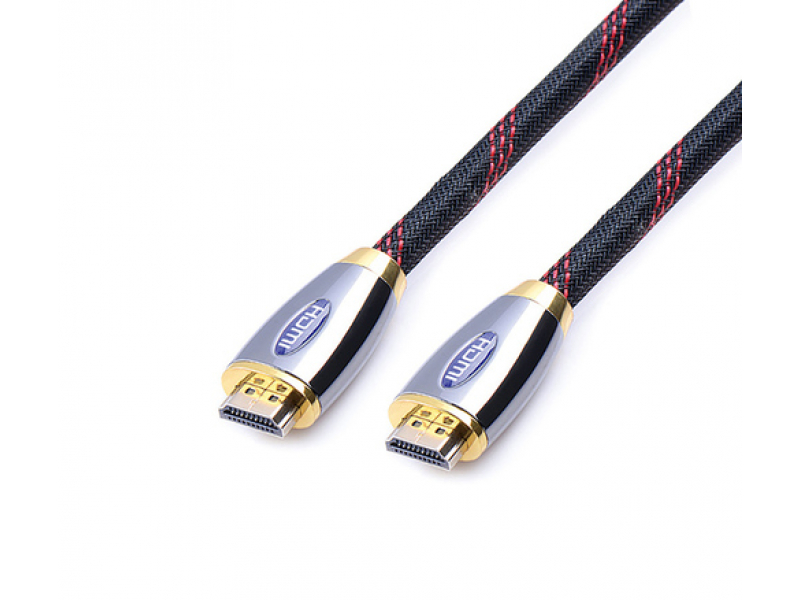 Reekin HDMI Kabel - 3,0 Meter - FULL HD Metal Grey/Gold (Hi-Speed w. Eth.)