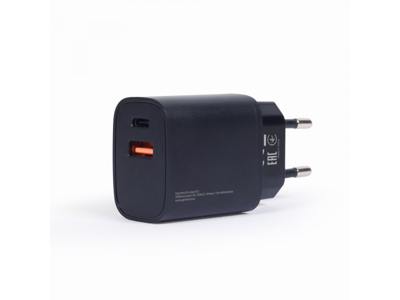 Gembird USB Typ-C Schnellladegerät, 18 W, schwarz - TA-UQC3-03