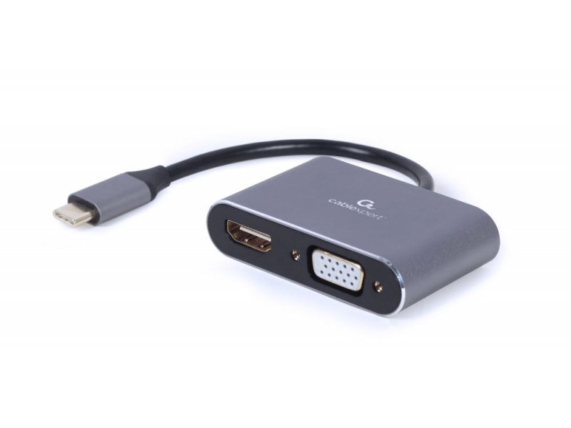 CableXpert  USB Typ-C auf HDMI + VGA Display-Adapter - A-USB3C-HDMIVGA-01