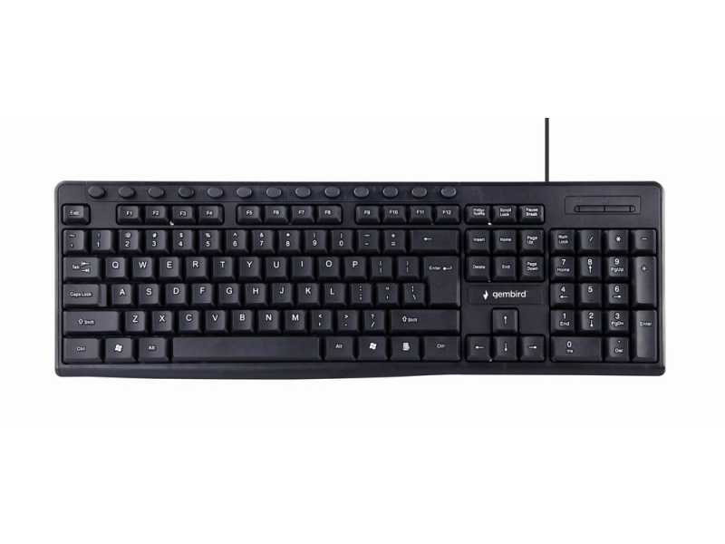 Multimedia-Tastatur, USB, US-Layout, schwarz - KB-UM-107-DE