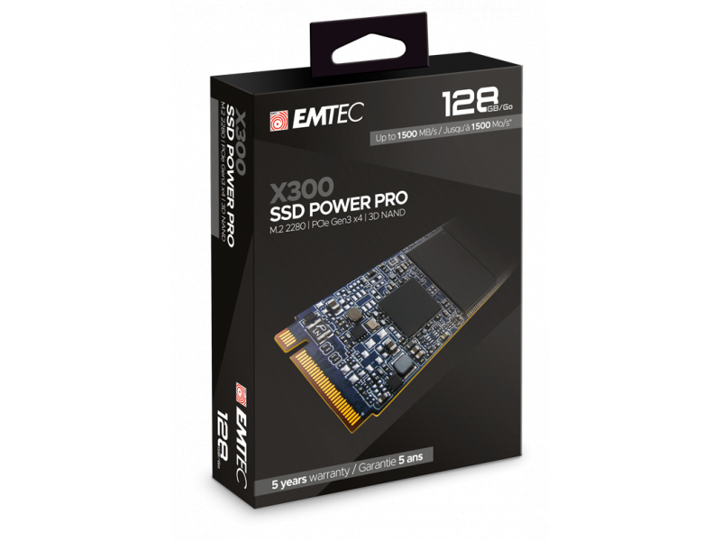 Emtec Intern SSD X300 128GB M.2 2280 SATA 3D NAND 1500MB/sec ECSSD128GX300