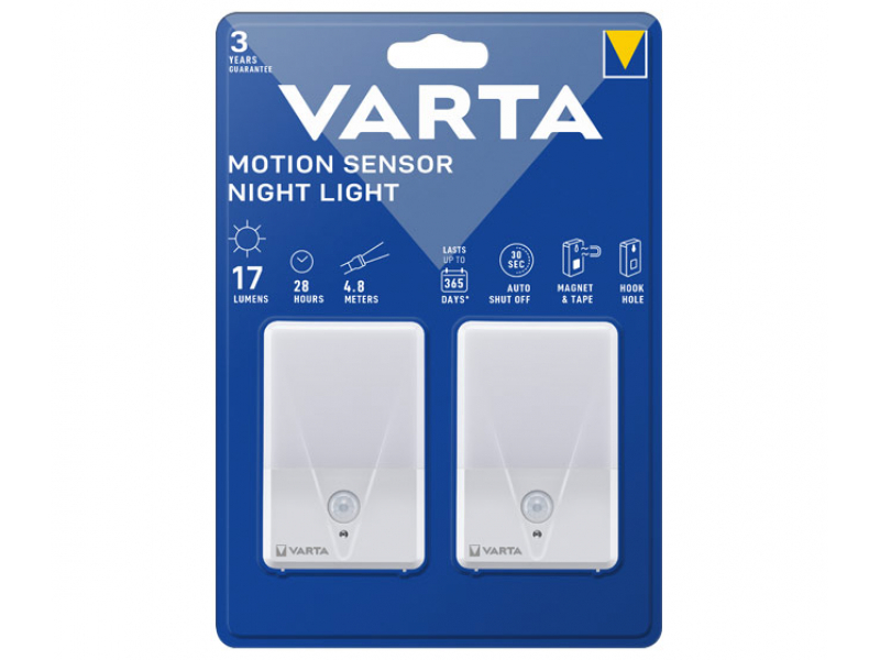 Varta LED Taschenlampe Motion Sensor, 2Pack, inkl. 3x Batterie Alkaline AAA