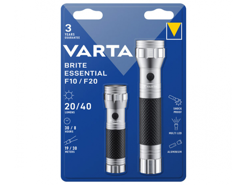 Varta LED Taschenlampe Brite Essential Twinpack - 15608 + 15618